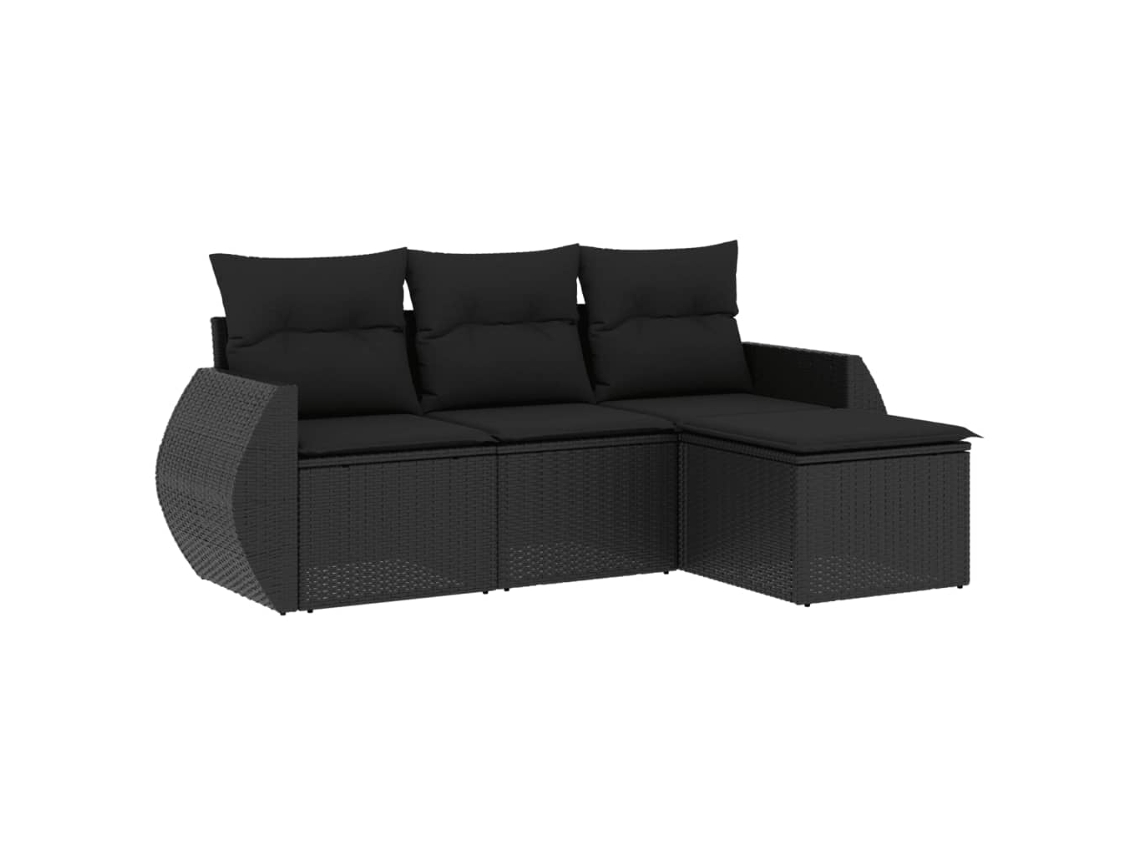 Garden Sofa Set, Garden Sofa Sets Vidaxl Preto Rattan / Vime (n/a)