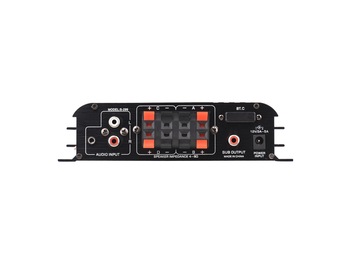 Mini amplificador de áudio estéreo 4.1 4*40W com Bluetooth, controle remoto, USB e slot para cartão | S/MARCA