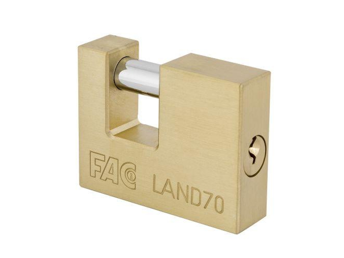 Cadeado 90mm. Latão retangular. Caixa registradora