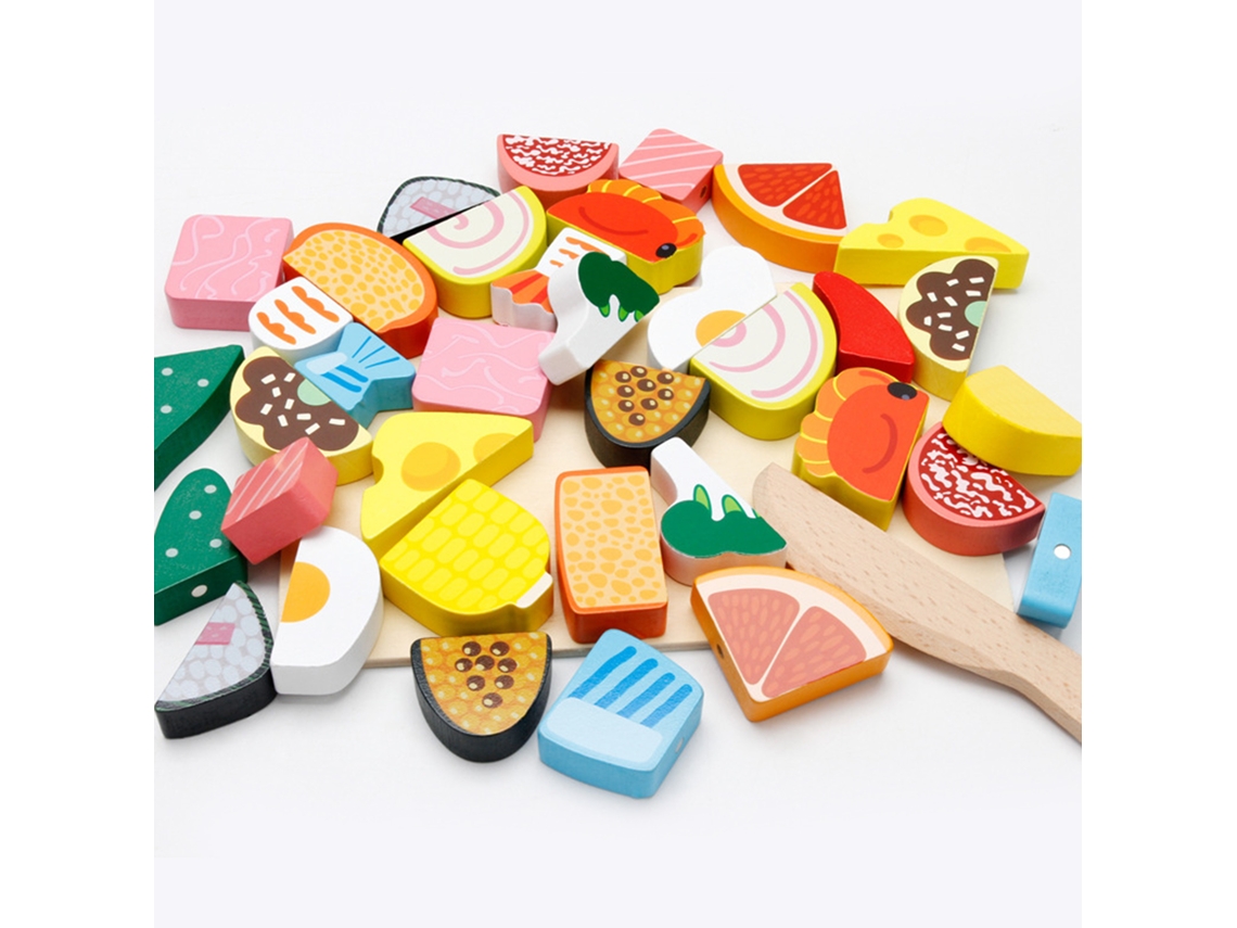 Primerox brinquedo de Alimento de Corte Magnético em Madeira para Crianças Educação Infantil