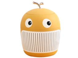 Baok-lixeira Pequena Baleia Fofa Mini Lixeira De Mesa Portátil Multifuncional Light Luxury Para Escritório Mesa De Chá Amarelo Palito