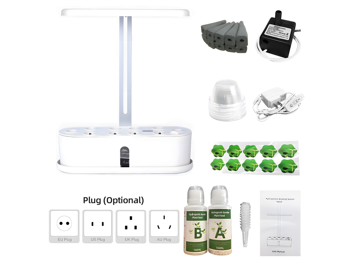 Sistema Hidropônico Jardim Interior 10 Vasilhas Luz Led