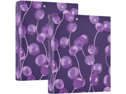Pasta William Morris School Amethyst Plant Style, 3,8cm 1 2 Polegada, 3 Anéis com Sacos Internos, Pacote com 1 2 Pastas