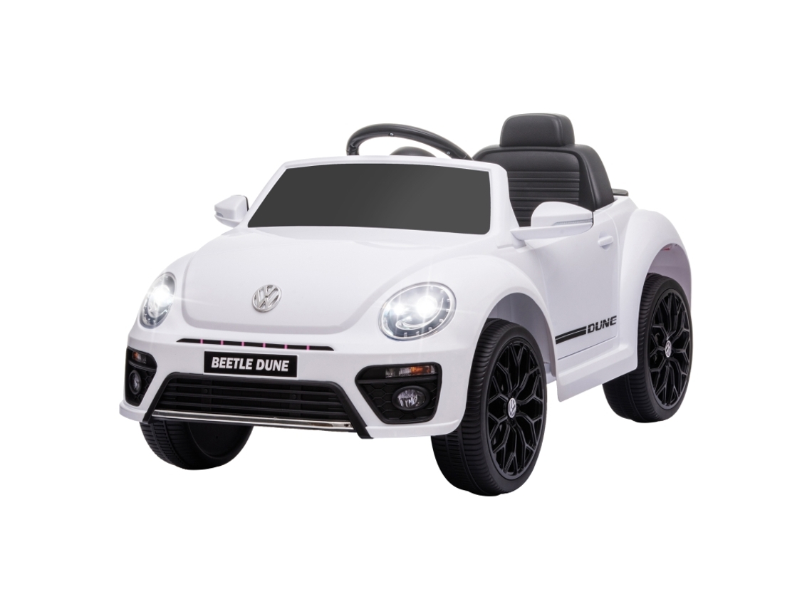 Carrinho Vw Beetle 3-5km/h Controle Remoto Música Branco