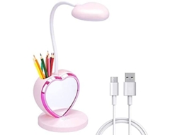Lâmpada De Mesa Led Para Crianças Com Porta Usb, Suporte Para Celular E Porta-canetas