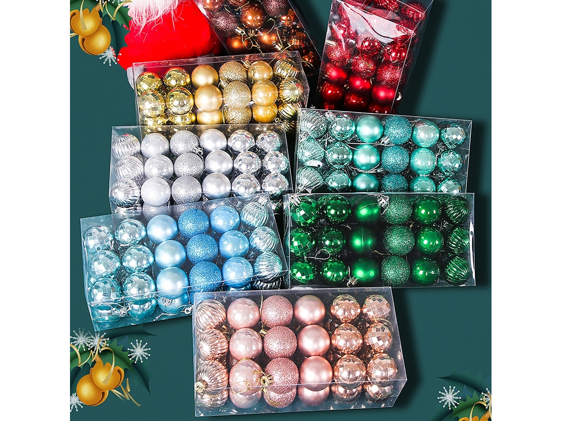 Enfeites de Natal (Bilho Com Glitter, Acabamento Espeltado) Eoocoo