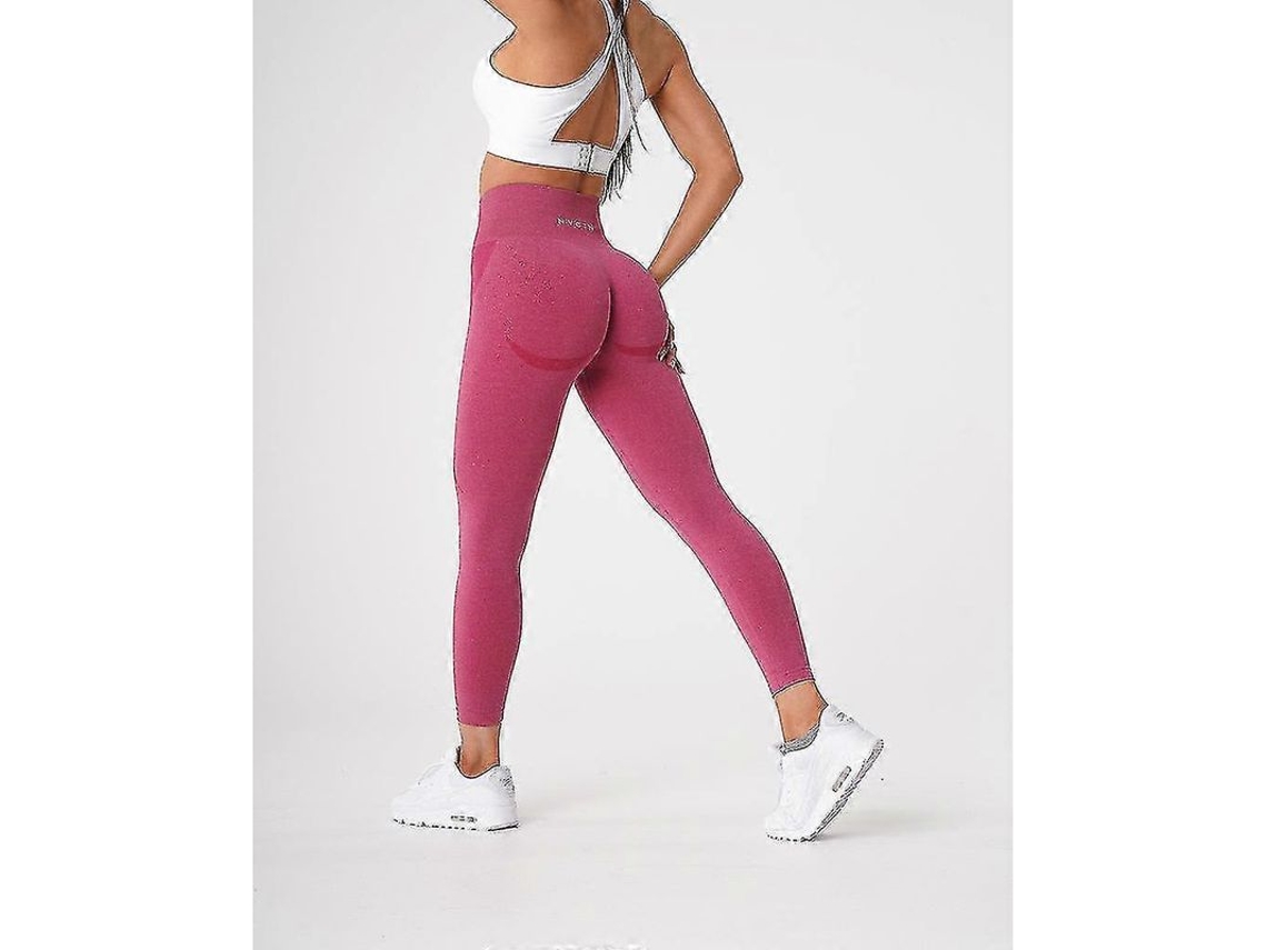 _leggings de Spandex Sem Costura Speckled Nvgtn Mulher Alças Altas Treino Academia Yoga