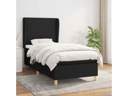 Vidaxl Cama Com Molas/colchão 80x200 Cm Tecido Preto