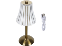 Mesa de cabeceira Lizealucky, estilo vintage, semi-fibra, com 3 núcleos, bateria recarregável de 1200 mAh e cristal.