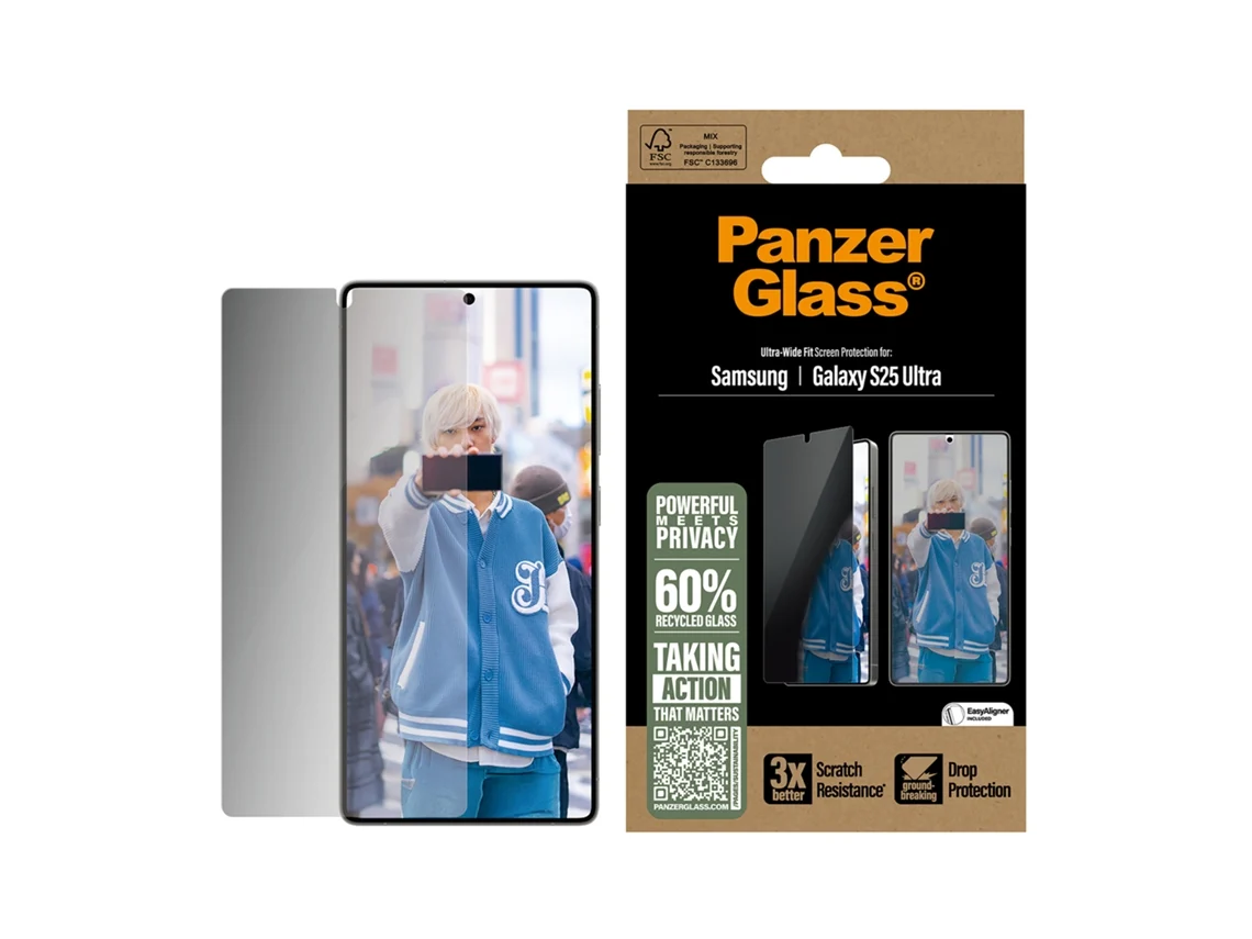 Película de Ecrã PANZERGLASS Privacidade Samsung Galaxy S25 Ultra (Ultra-Wide Fit)
