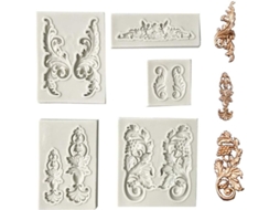 5 Moldes De Silicona Para Pasteles Estilo Barroco Para Decoración De Fondant Y Dulces