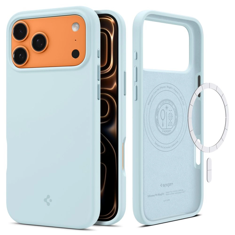 Capa De Silicone Spigen Para Iphone 17 Pro Max Magsafe, Flexível E Resistente.