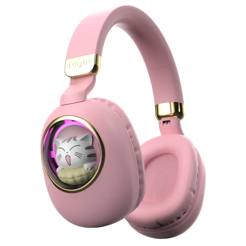 (rosa) Fones De Ouvido Bluetooth Sem Fio Supra-auriculares Com Bateria De Longa Duração.