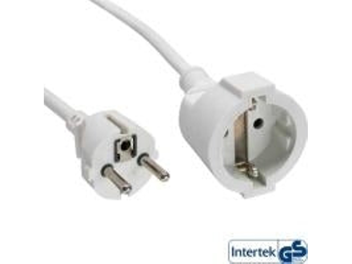 Cabo de extensão Inline® Schuko St/bu, branco, 10m (16410w)