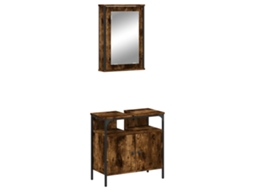 Bathroom Furniture Set, Bathroom Furniture Sets Vidaxl Marrom Madeira Processada (n/a)