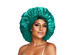 Touca de cetim, touca de dormir de seda, touca dupla, forrada de cetim, touca com laço, para mulheres, cabelo cacheado natural, P Aquaforge