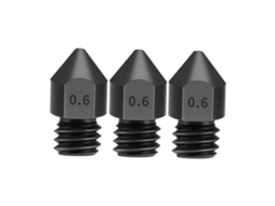 3 Bicos de Aço Endurecido 0.6mm para Filamento 1.75mm