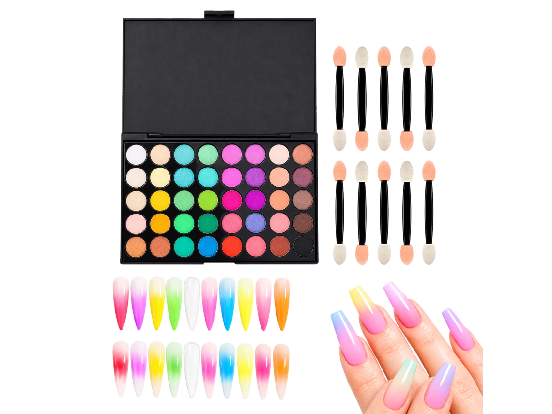 Kit Pigmento Pó Arte Unhas 40 Cores