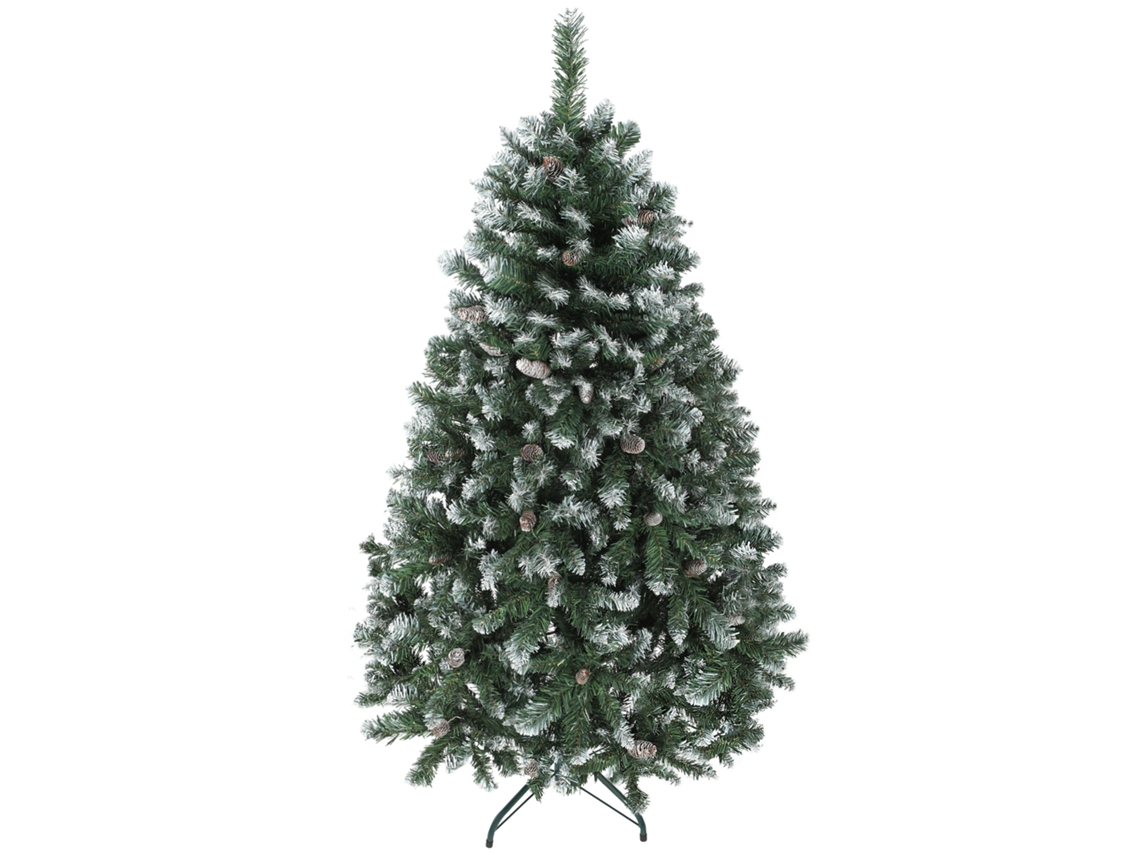 Árvore De Natal Artificial 150 Cm De Com 581 Ramos Com Efeito Neve 44 Pinhas Verde