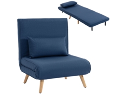 Sofá cama Individual Dobrável VELTUS TRADE com encosto ajustável em 5 posições, poltrona com almofada (72x75x85 cm) azul