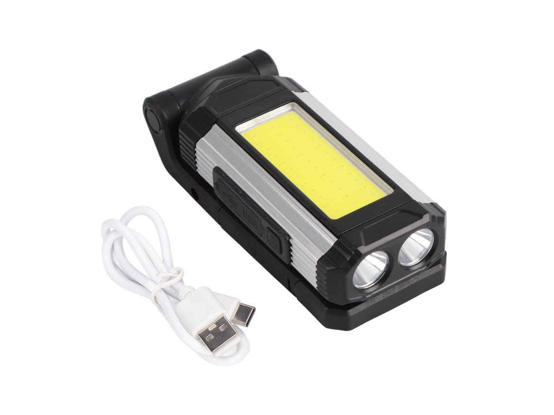 Lanterna de Trabalho Cob Magnética Recarregável Usb, Led, 7 Modos, Luz de Inundação | S/MARCA