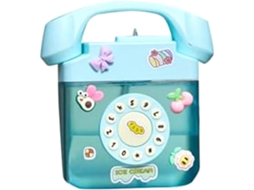 Garrafa De Água Criativa Em Formato De Telefone Retrô Com Alça Ajustável E Adesivo 3d Gokoco (azul)