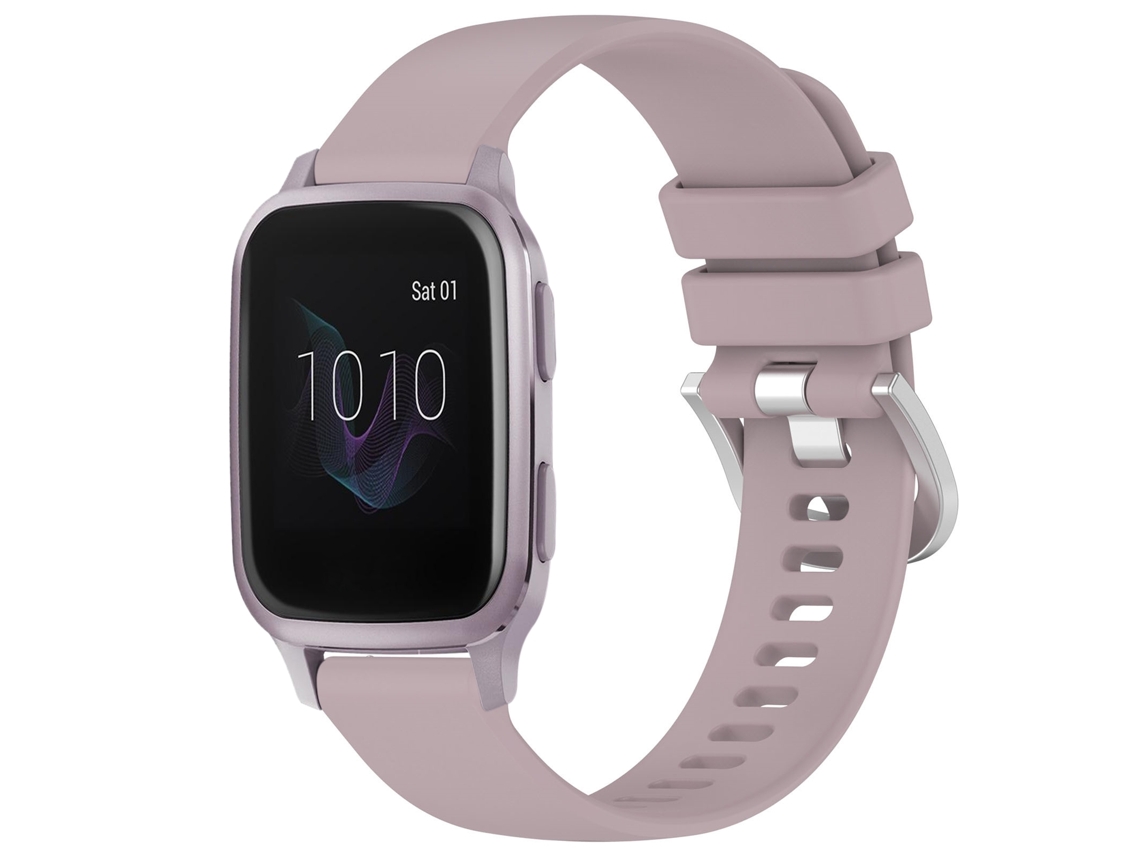 Bracelete de Smartwatch para Garmin Venu / Venu SQ Liquid Glossy Silver Buckle Silicone Watch Band (roxo)