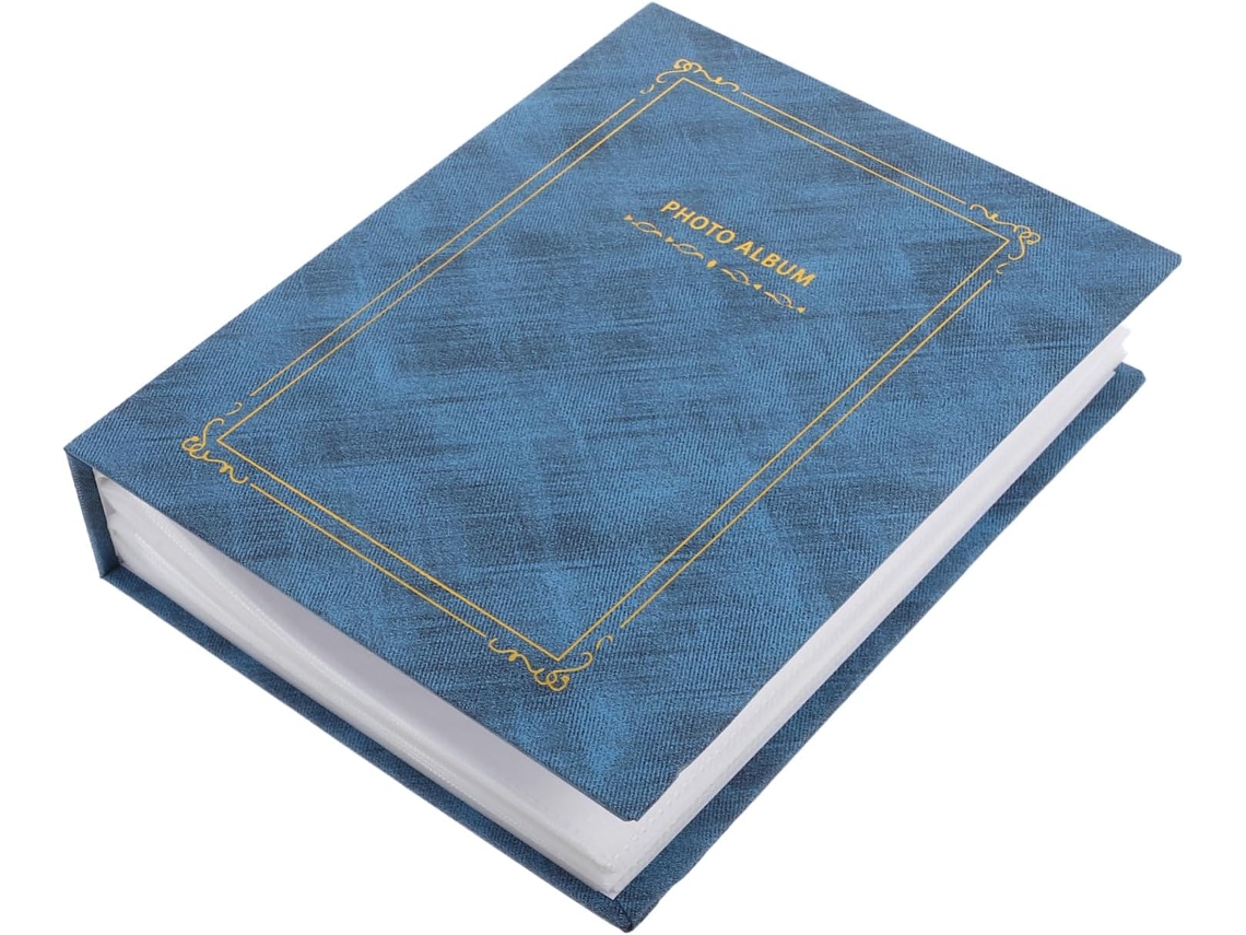 Álbum Fotos Recordações Grande Álbuns Guardar Decorativo Livro Porta Retratos Papel Azul GOKOCO