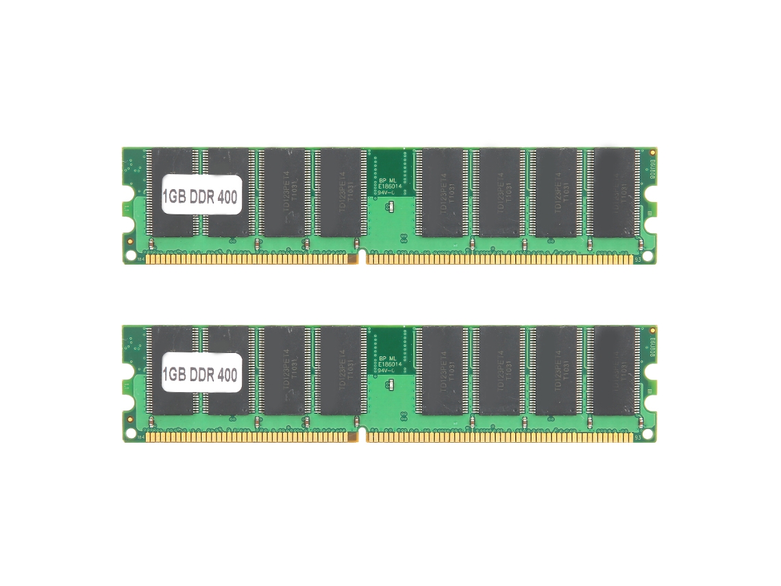 2 Peças Módulo De Memória Desktop 1gb Ddr 400mhz Pc3200 Para Amd Duas Faces 16 Grãos