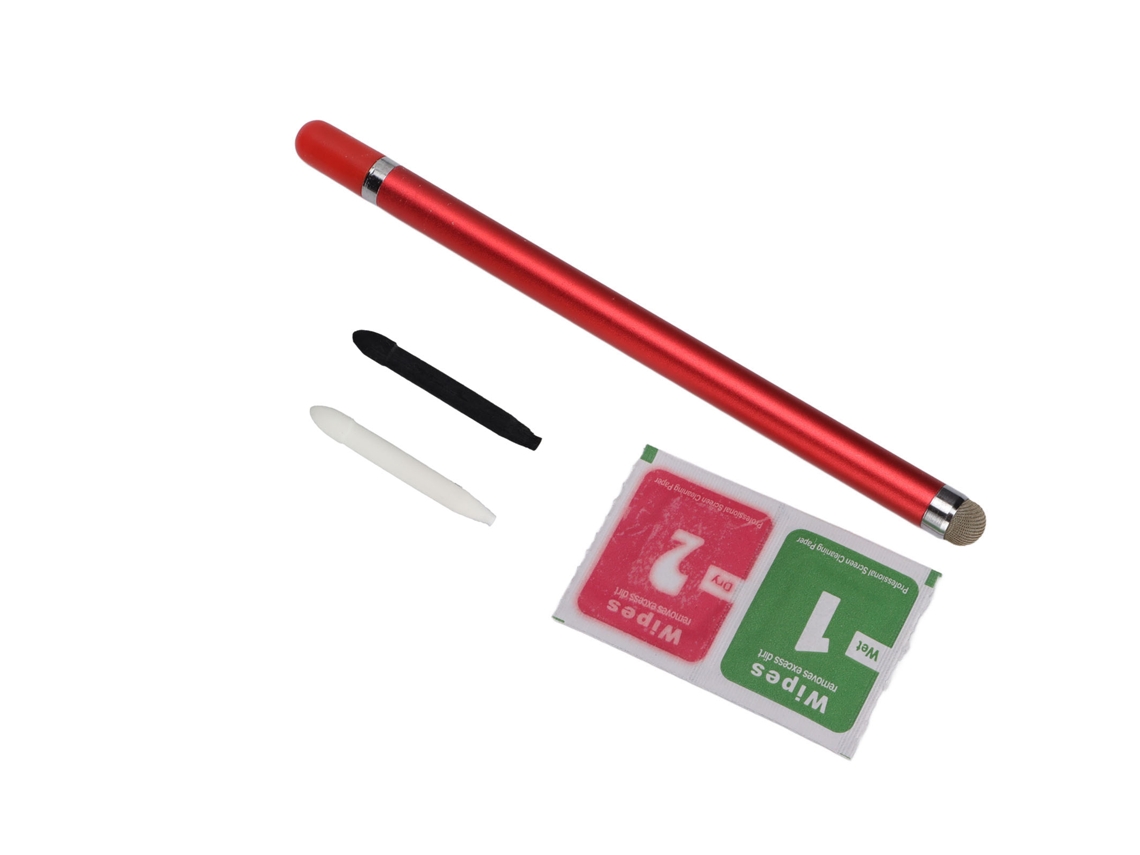 Caneta Stylus Com Ponta De Fibra Suave E Resistente Para Tela Tática De Celulares E Tablets - Vermelha