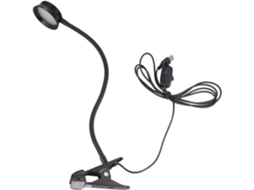 Luminária De Leitura Flexível Holibanna Com Clipe Usb E Proteção Para Os Olhos, Recarregável, Preta, Para Cabeceira, Com