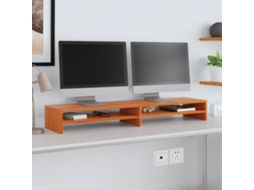 Vidaxl Suporte Para Monitor 100x24x13 Cm Pinho Maciço Castanho Mel