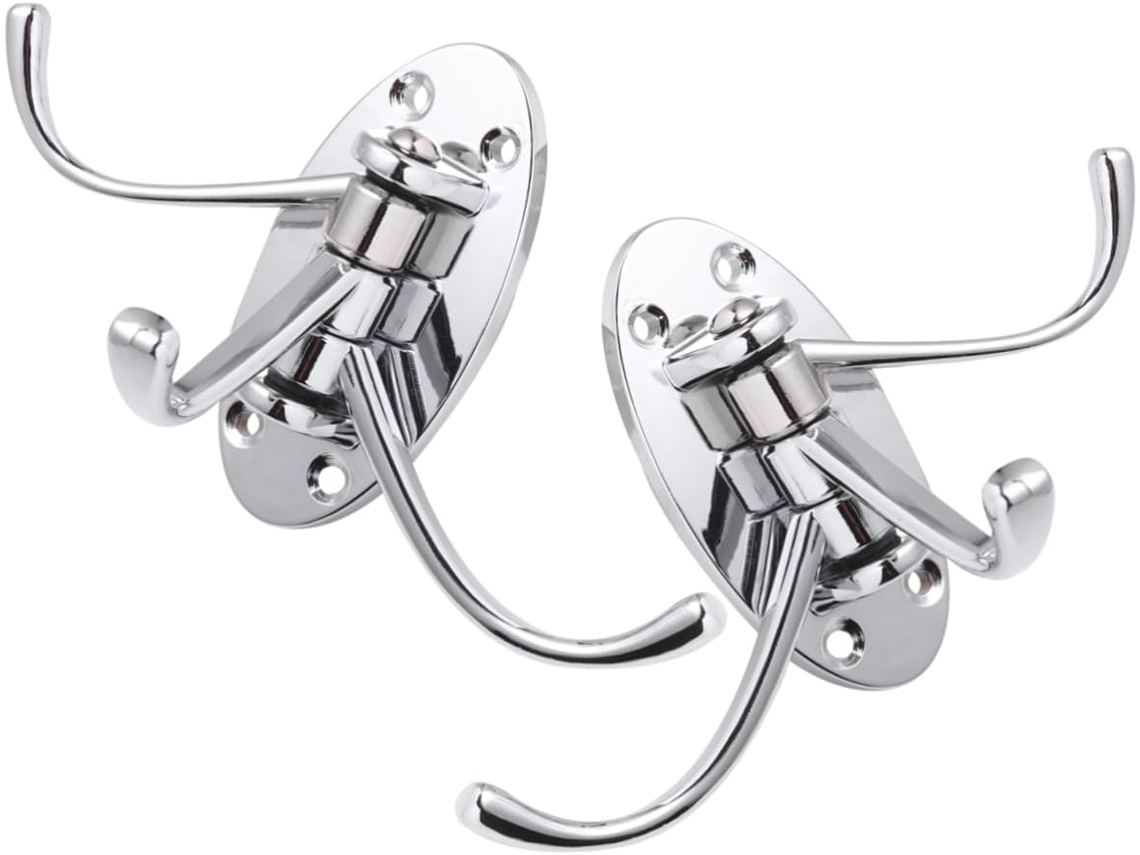 Conjunto De 2 Ganchos Giratórios Cromados Com Três Braços
