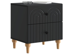 Armário de Cabeceira 2 Prateleiras Preto 43x34,5x48cm MAISON EXCLUSIVE