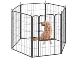 Parque Para Cães Com 6 Painéis, Robusto, Com Porta Segura, Para Uso Interno E Externo, Ideal Para Jardim E Camping, 100 Cm De Altura.