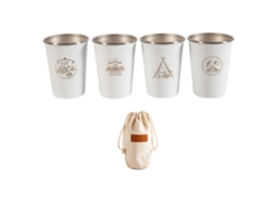 Conjunto de 4 Canecas de Aço Inoxidável para Acampamento Outdoor Picnic Bbq
