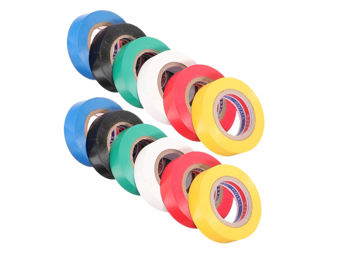 Fita Isolante Elétrica Pretyzoom, Com Função De Isolamento E Fixação Cabos, Conjunto De 12 Rolos Pvc Para Aplicações