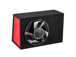 Subwoofer para Porta malas de Carro 245w Rms 305 Mm, Caixa com Carcaça, Amplificador Integrado, Conjunto Cablagem, Design Trapezoidal Fino e Compacto