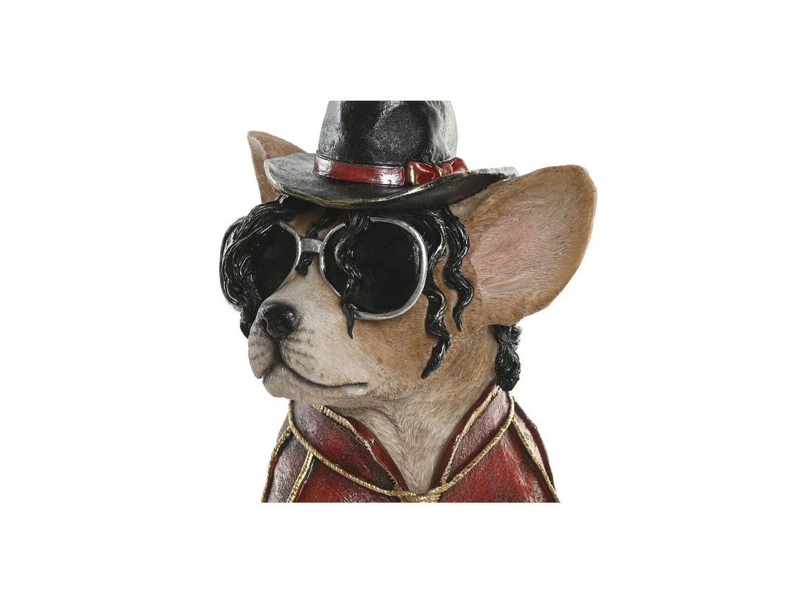 Figura Decorativa Home Esprit Castanho Dourado Grená Cão