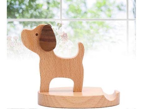 Suporte Para Celular, Suporte De Mesa Com Design De Cachorro De Madeira