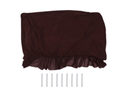 Capa de Sofá Completo com Saia Espessada 190x230cm Fita Antideslizante Marrom Escuro S/MARCA