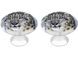 Conjunto De 2 Puxadores Aço Inoxidável Para Armários Cozinha, Com Estampa Personalizada De Leopardo Das Neves Olhos