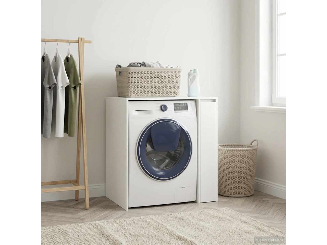 Vidaxl Armário Para Máquina De Lavar Com Porta Branco 87 X 60 X 89 Cm