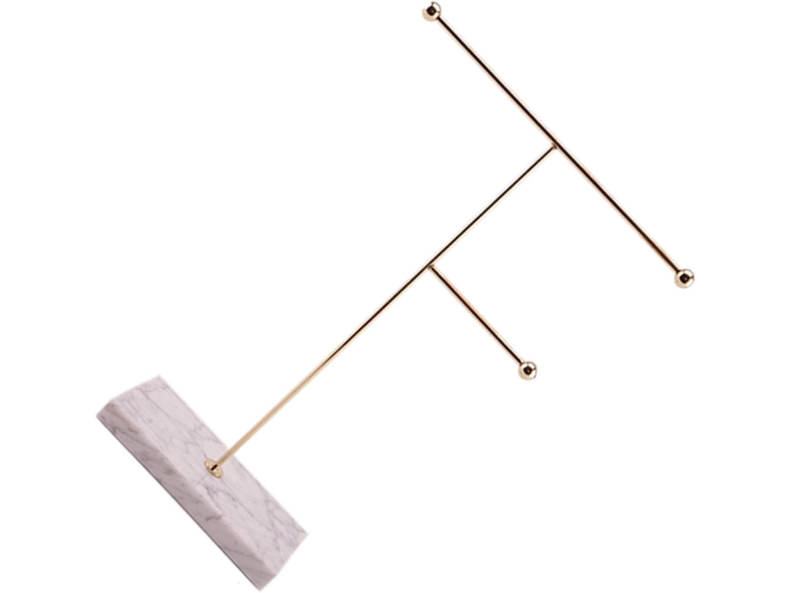 Torre De Joias Em Mármore Dourado, Elegante Suporte Para Relógios, Colares E Pulseiras. Organizador Decorativo.