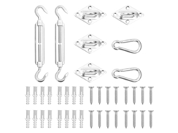 Vidaxl 8 Pcs Conjunto Acessórios P/ Para-sol Vela Aço Inoxidável