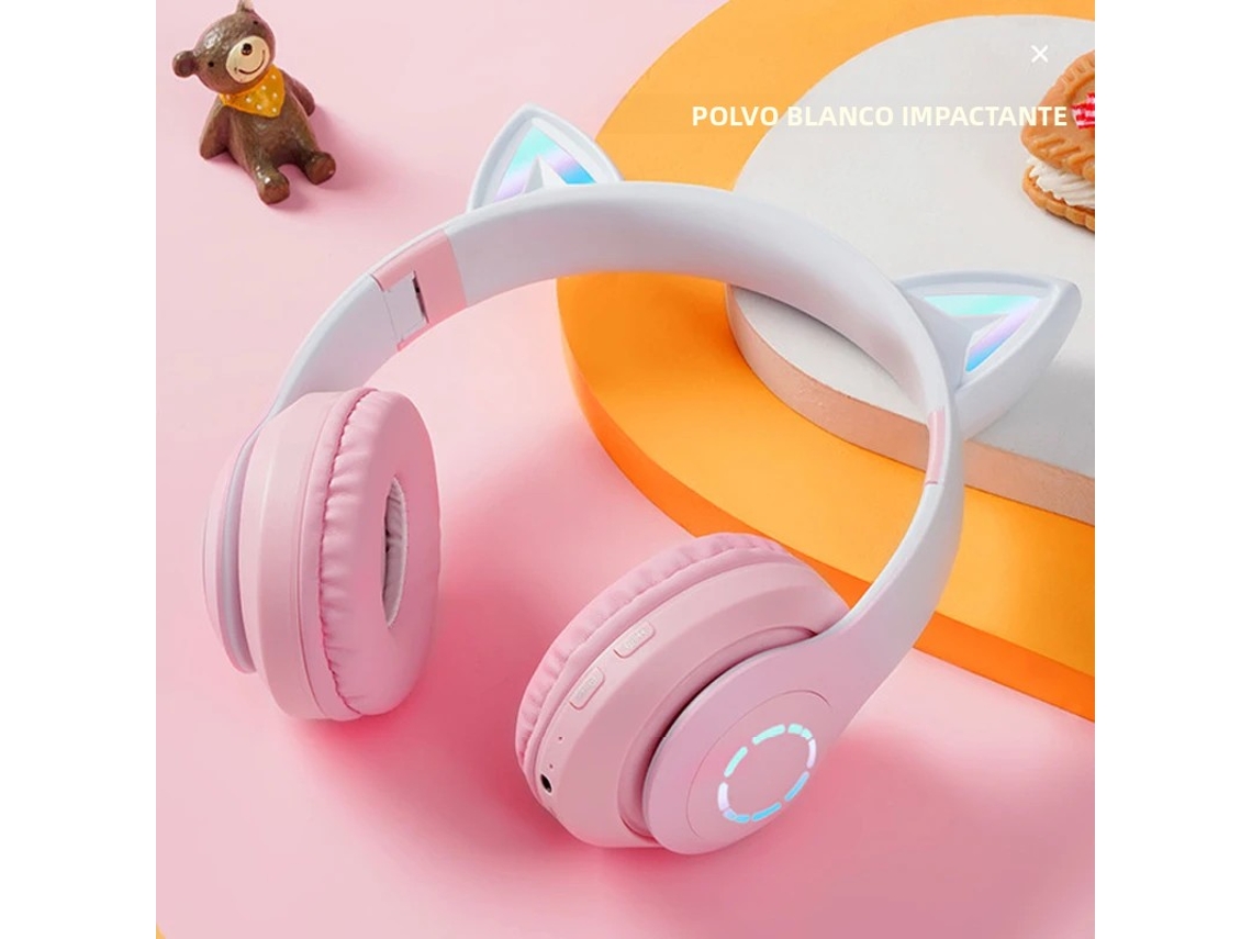 (lxb Rosa) Fones De Ouvido Hifi Sem Fio Bluetooth Com Microfone E Entrada Tf/aux