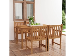 Vidaxl Conjunto De Jantar De Jardim De 5 Peças, 140x80 Cm, Madeira De Teca Maciça