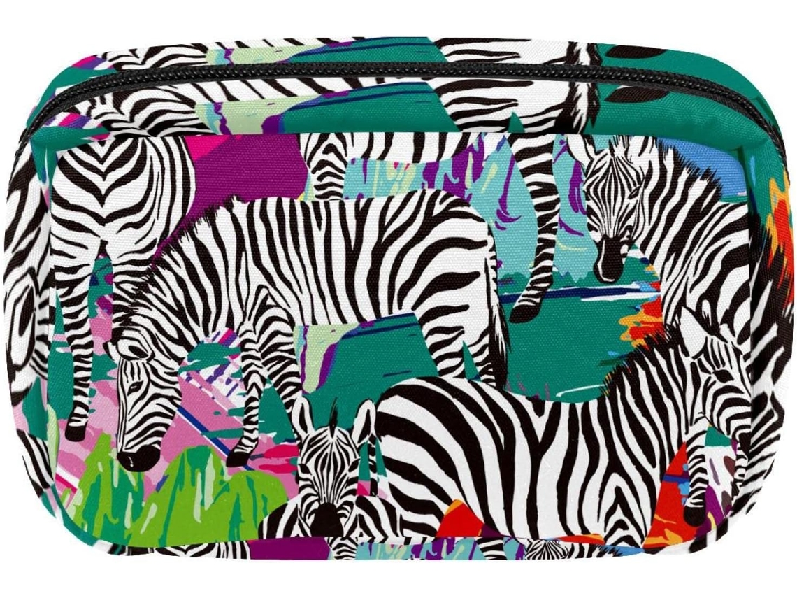 Nécessaire Impermeável Com Zíper Zebras Mulheres, Multicolorida, 17, 5x 7x 10, 5cm 6, 9x 4, 1x 2, 8 Polegadas