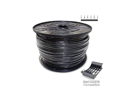 Carretel De Cabo De Mangueira Acrílica Preta 1kv 2x1,5mm Bobina Grande De 200m Sediles