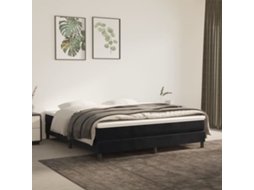Cama Com Molas/colchão 160x200 Cm Veludo Preto
